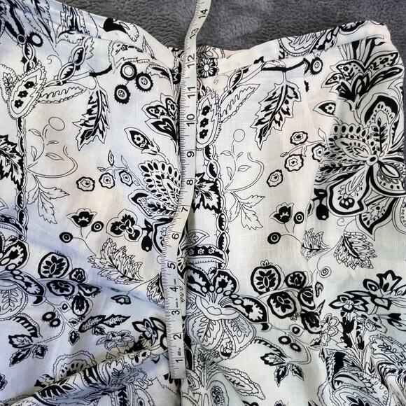 Silk Club Collection Pants Womens 8 Linen Floral High Rise Pockets Lined - Picture 4 of 8